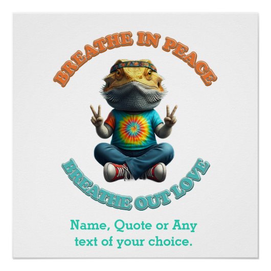 Aangepaste Personaliseer Boho Bearded Dragon Hippi Perfect Poster (Voorkant)
