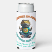 Aangepaste Personaliseer Boho Bearded Dragon Hippi Seltzer Blikjeskoeler (Seltzer Voorkant)