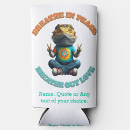 Aangepaste Personaliseer Boho Bearded Dragon Hippi Seltzer Blikjeskoeler