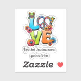 Aangepaste Personaliseer Boho Kikker Peace Groovy  Sticker