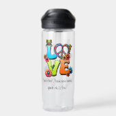 Aangepaste Personaliseer Boho Kikker Peace Groovy  Waterfles (Achterkant)