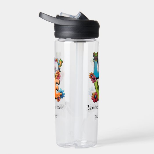 Aangepaste Personaliseer Boho Kikker Peace Groovy  Waterfles (Rechts)