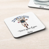 Aangepaste Personaliseer Boho Uil Mooie Hippie Bier Onderzetter (Linkerzijde)