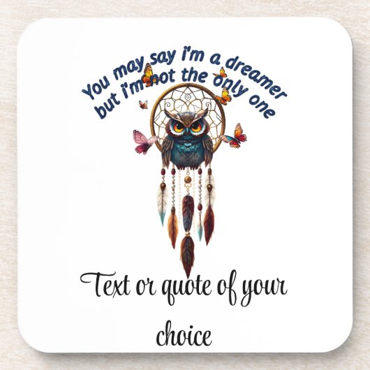 Aangepaste Personaliseer Boho Uil Mooie Hippie Bier Onderzetter (Voorkant)