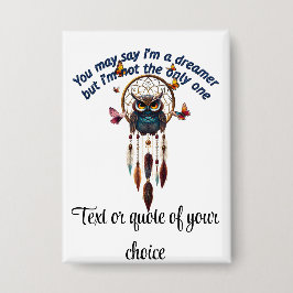 Aangepaste Personaliseer Boho Uil Mooie Hippie Button