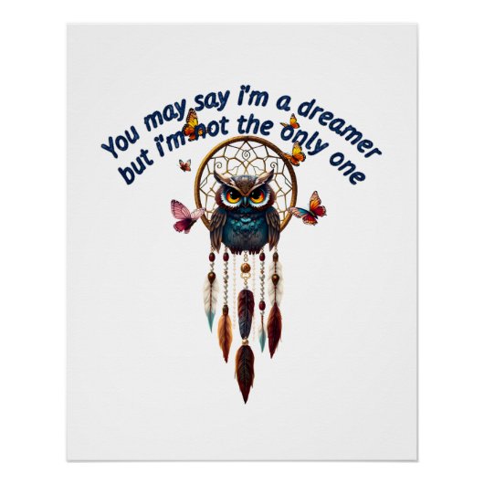 Aangepaste Personaliseer Boho Uil Mooie Hippie Perfect Poster (Voorkant)