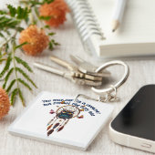 Aangepaste Personaliseer Boho Uil Mooie Hippie Sleutelhanger (Voorkant Rechts)