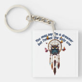 Aangepaste Personaliseer Boho Uil Mooie Hippie Sleutelhanger (voorkant)