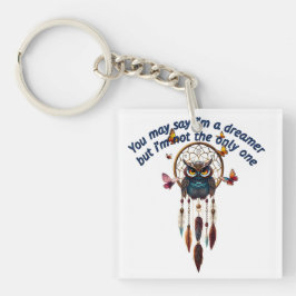 Aangepaste Personaliseer Boho Uil Mooie Hippie Sleutelhanger