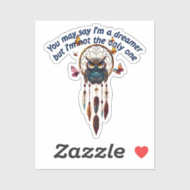 Aangepaste Personaliseer Boho Uil Mooie Hippie Sticker