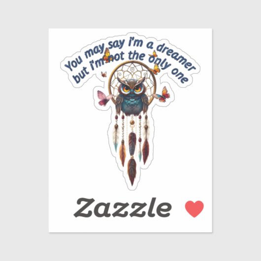 Aangepaste Personaliseer Boho Uil Mooie Hippie Sticker (Vel)