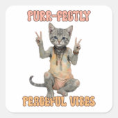 Aangepaste Personaliseer Boho Uil Mooie Hippie Vierkante Sticker (Voorkant)