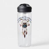 Aangepaste Personaliseer Boho Uil Mooie Hippie Waterfles (Voorkant)