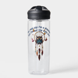 Aangepaste Personaliseer Boho Uil Mooie Hippie Waterfles