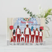 Aangepaste Personaliseer Familieportret Kerst Kaar Kaart (Staand voorkant)