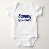 Aangepaste personaliseer Loopt Naps Slogan Baby Bo Romper (Voorkant)