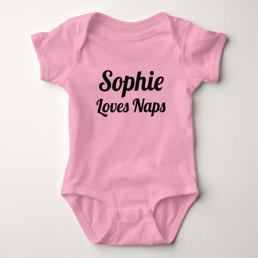 Aangepaste personaliseer Loopt Naps Slogan Baby Bo Romper (Voorkant)