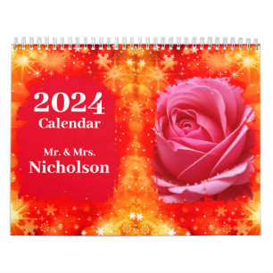 AANGEPASTE PERSONALISEREN RODE ROZEN KALENDER