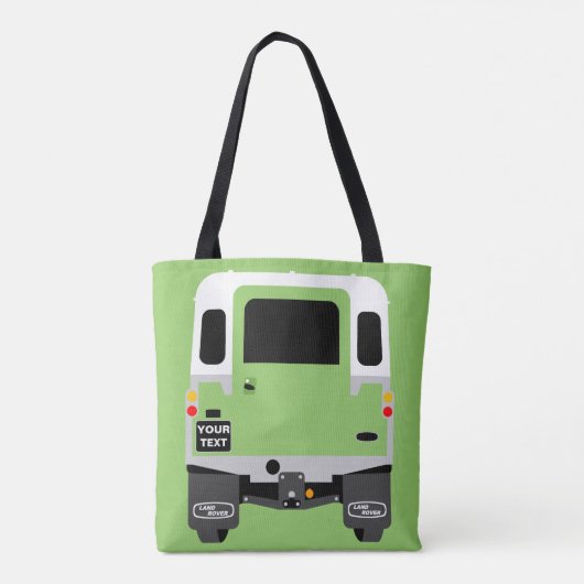AANGEPASTE PERSONALIZE GROENE LAND ROVER REEKS 3 TOTE BAG (Achterkant)