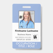 Aangepaste Personeel Foto Barcode Logo Serenity Bl Badge (Voorkant)