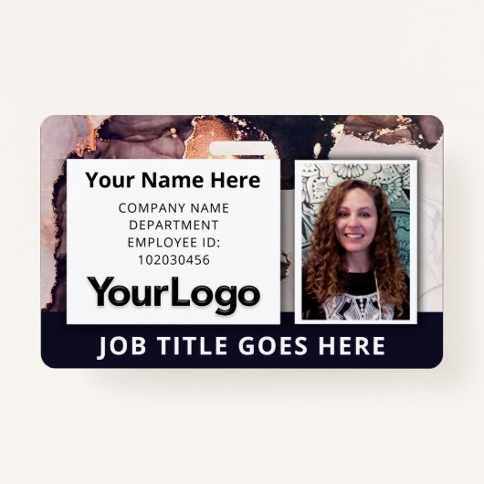 Aangepaste Personeel Foto ID Badge met Info (Voorkant)