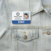 Aangepaste Personeel ID Logo Foto Logo Blauw Magne Naamplaatje (In situ)