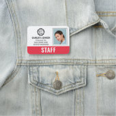 Aangepaste Personeel ID Logo Foto Logo Rood Magnet Naamplaatje (In situ)