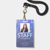 Aangepaste personeel QR-code evenement paarse badg Badge (Voorzijde met lanyard)