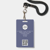 Aangepaste personeel QR-code evenement paarse badg Badge (Achterkant met lanyard)