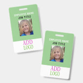 Aangepaste personeels-ID - Fotopas- Naam PAS Badge (Voor- en achterkant)