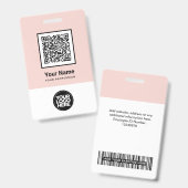 Aangepaste personeels QR-code barcode logo naam ba Badge (Voor- en achterkant)