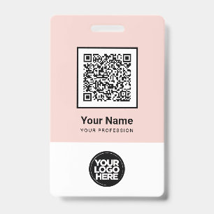 Aangepaste personeels QR-code barcode logo naam ba Badge