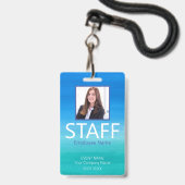 Aangepaste personeels QR-code evenement blauwe bad Badge (Voorzijde met lanyard)