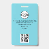 Aangepaste personeels QR-code evenement blauwe bad Badge (Achterkant)