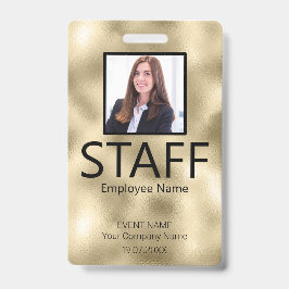 Aangepaste personeels QR-code evenement gouden bad Badge