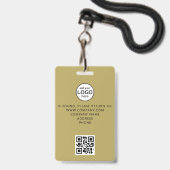 Aangepaste personeels QR-code evenement gouden bad Badge (Achterkant met lanyard)