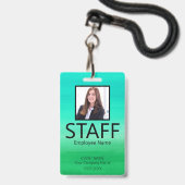 Aangepaste personeels QR-code evenement groene bad Badge (Voorzijde met lanyard)