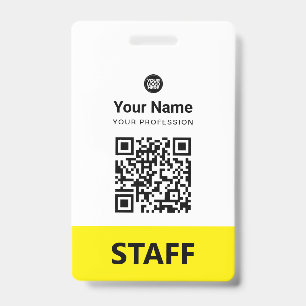 Aangepaste personeels QR-code, streepjescode, logo Badge