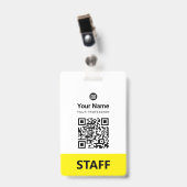 Aangepaste personeels QR-code, streepjescode, logo Badge (Voorzijde met clip)