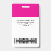 Aangepaste personeels QR-code, streepjescode, logo Badge (Achterkant)