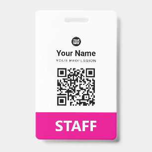 Aangepaste personeels QR-code, streepjescode, logo Badge
