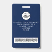 Aangepaste personeelsbarcode evenement blauwe badg badge (Achterkant)