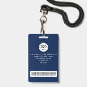 Aangepaste personeelsbarcode evenement blauwe badg badge (Achterkant met lanyard)