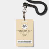 Aangepaste personeelsbarcode-evenement Gouden badg Badge (Achterkant met lanyard)
