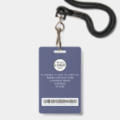 Aangepaste personeelsbarcode-evenement paarse badg badge (Achterkant met lanyard)