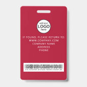 Aangepaste personeelsbarcode-evenement Rode Badge (Achterkant)