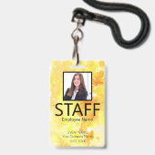 Aangepaste personeelsbarcode-gebeurtenis Gele badg Badge (Voorzijde met lanyard)