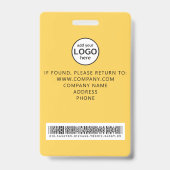 Aangepaste personeelsbarcode-gebeurtenis Gele badg Badge (Achterkant)