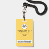 Aangepaste personeelsbarcode-gebeurtenis Gele badg Badge (Achterkant met lanyard)