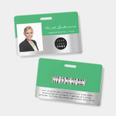 Aangepaste personeelsbarcode logo naam scanner gro badge (Voor- en achterkant)
